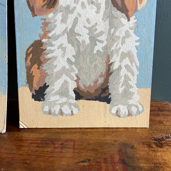 Vintage 70s Paint By Number Spaniel Beagle Dog Paintings - Picture 7 of 10